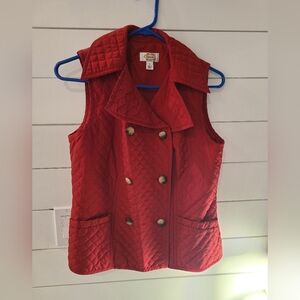 Talbots Red Quilted Vest